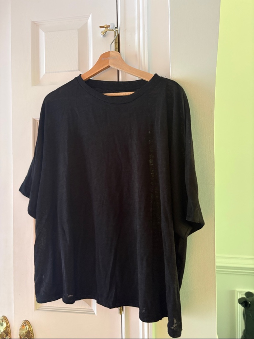 Black Dolman Crewneck T Shirts Casual Solid Loose Oversized Tee Top New M-XL - Picture 3 of 8